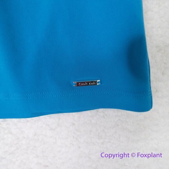 New! Calvin Klein Womens Twist-Front Top in‎ blue, size M - Picture 4 of 10